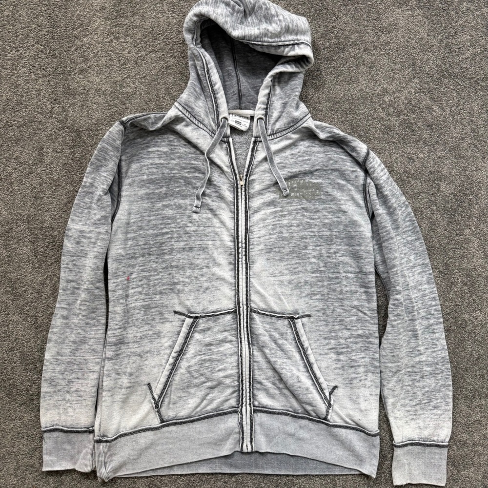 J. America Shipyard Brewing Co Burnout Zip Up Hoodie Gray Mens XL Womens XXL